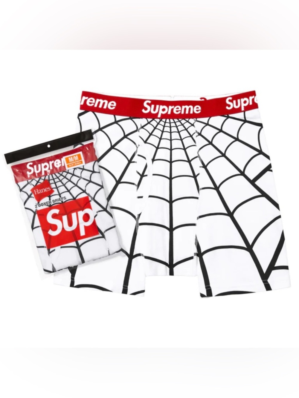 Supreme Hanes Spider-Man Boxer Briefs (2 Pack) white